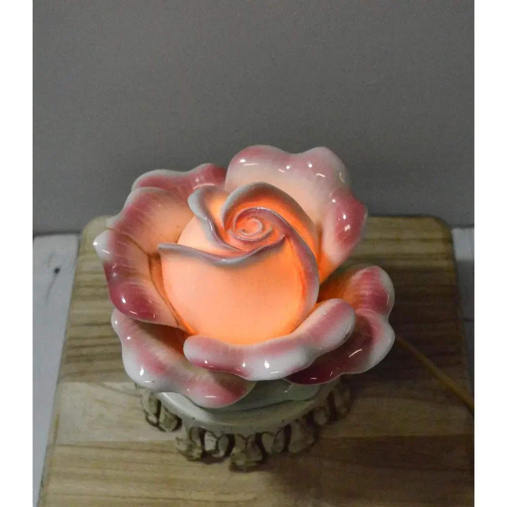 Vintage Pink Rose Night Light, Accent Lamp